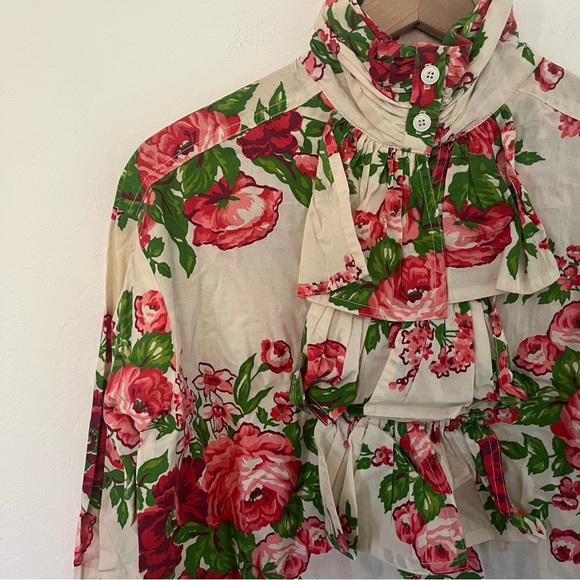 Vintage Betsey Johnson Cabbage Rose Shirt Dress - Picture 6 of 11